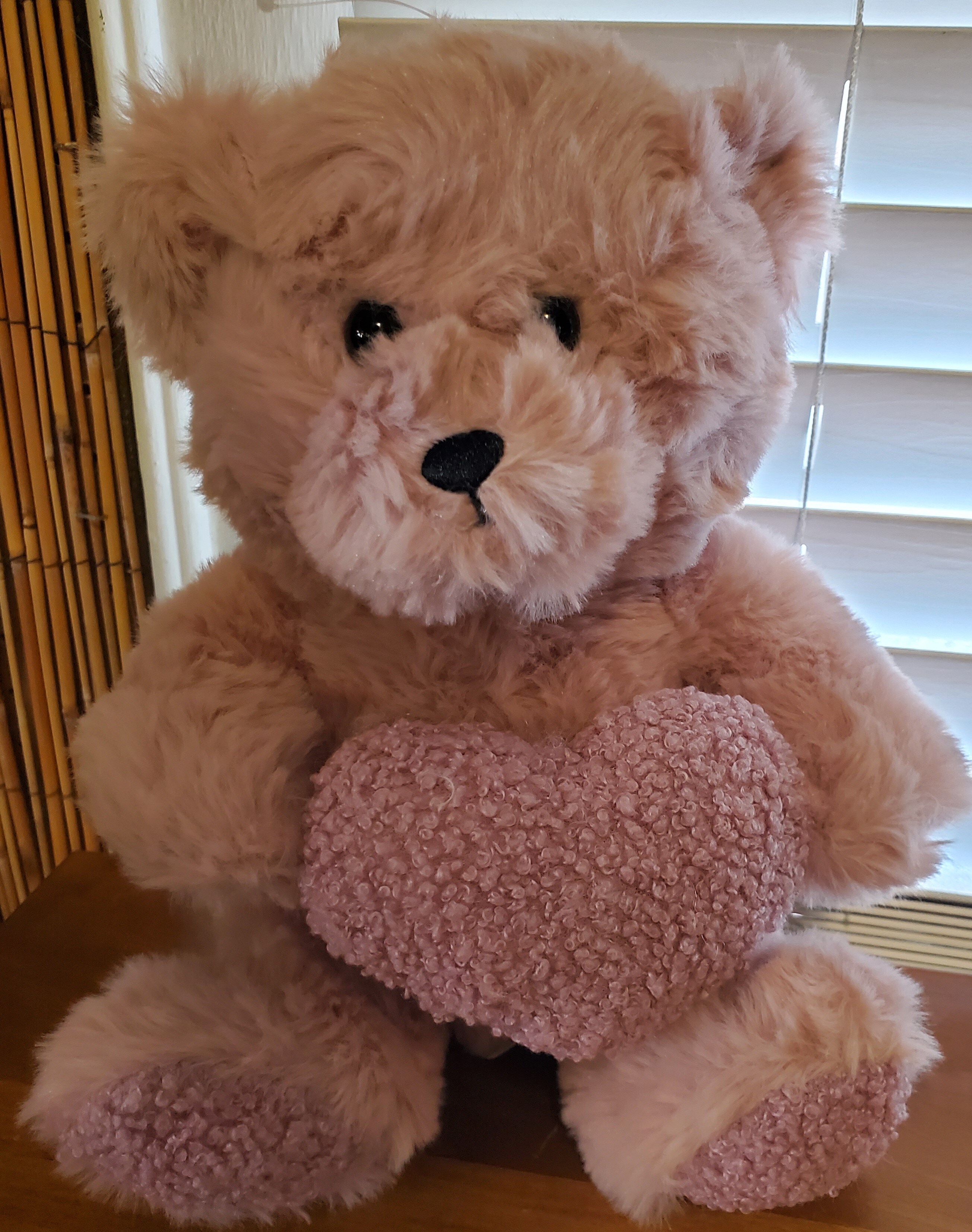 Mauve Heart Rose Bear